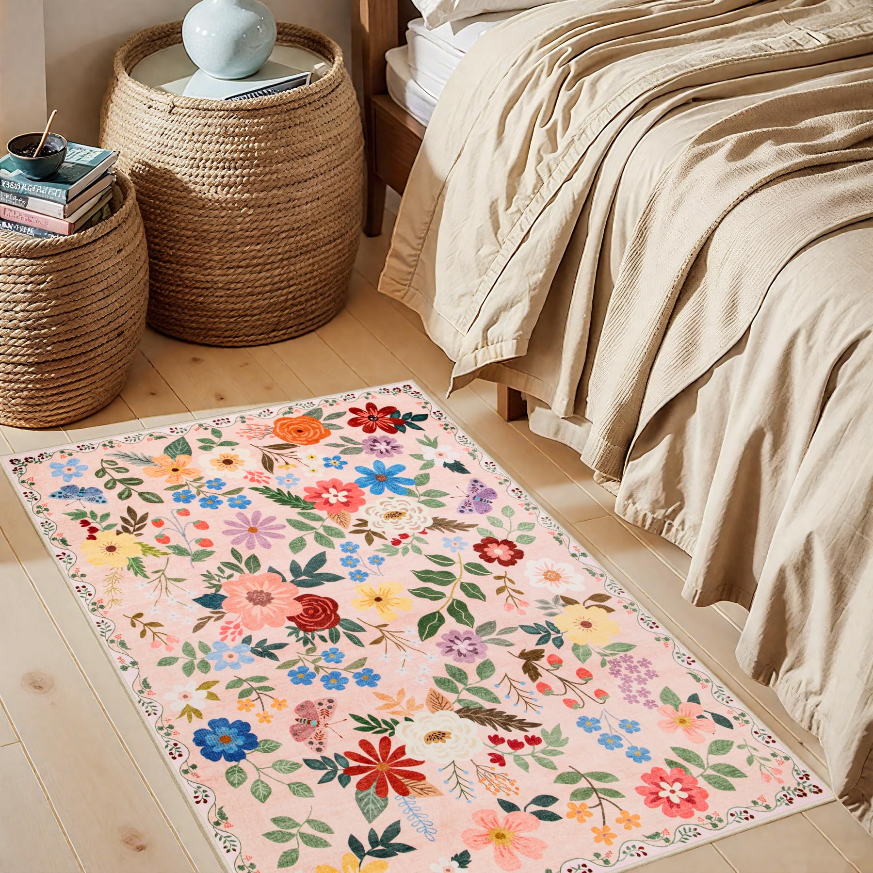 Vintage Boho Washable Area Rug