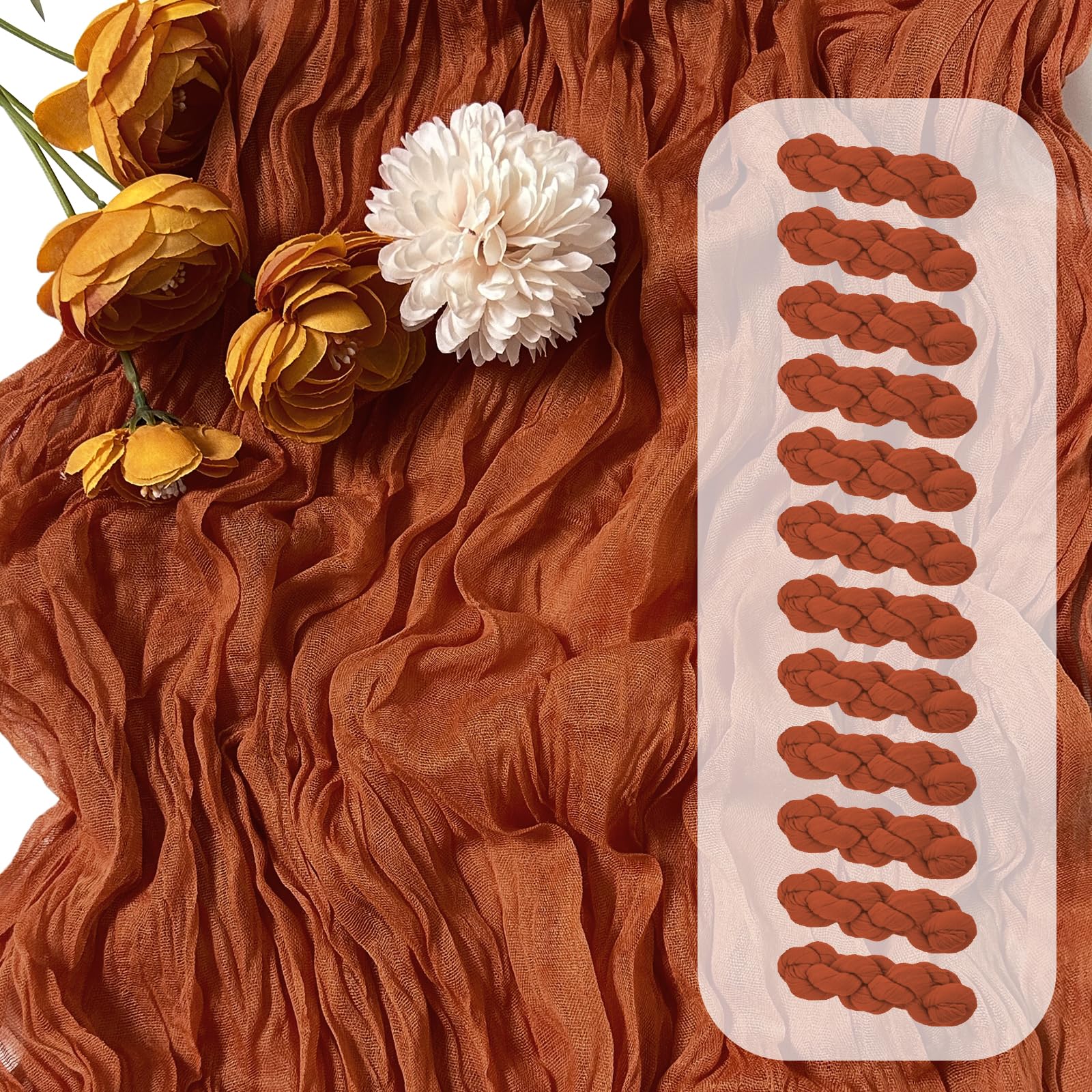 FANTEKE Cheesecloth Table Runner