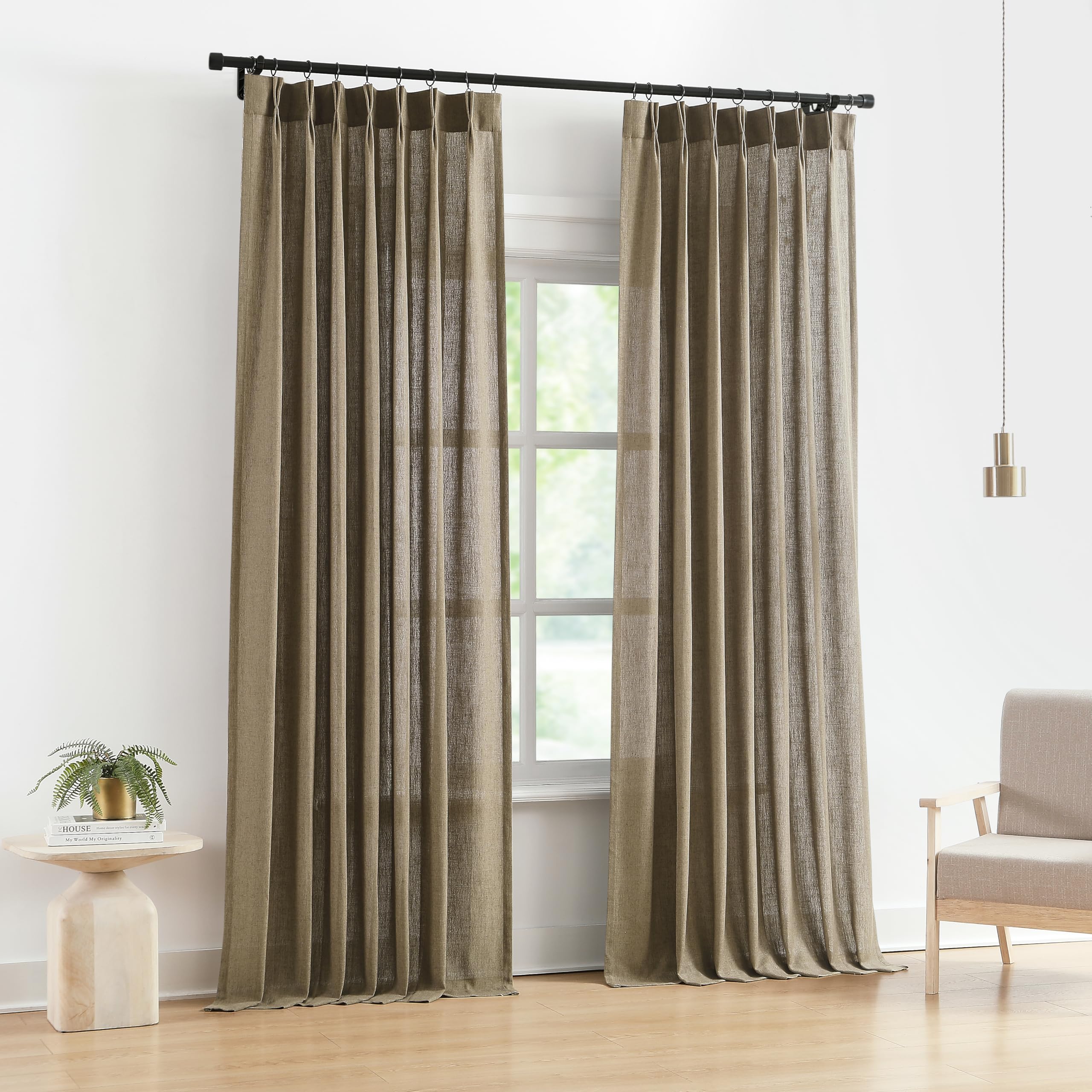 Vision Home Pinch Pleated Sheer Curtains