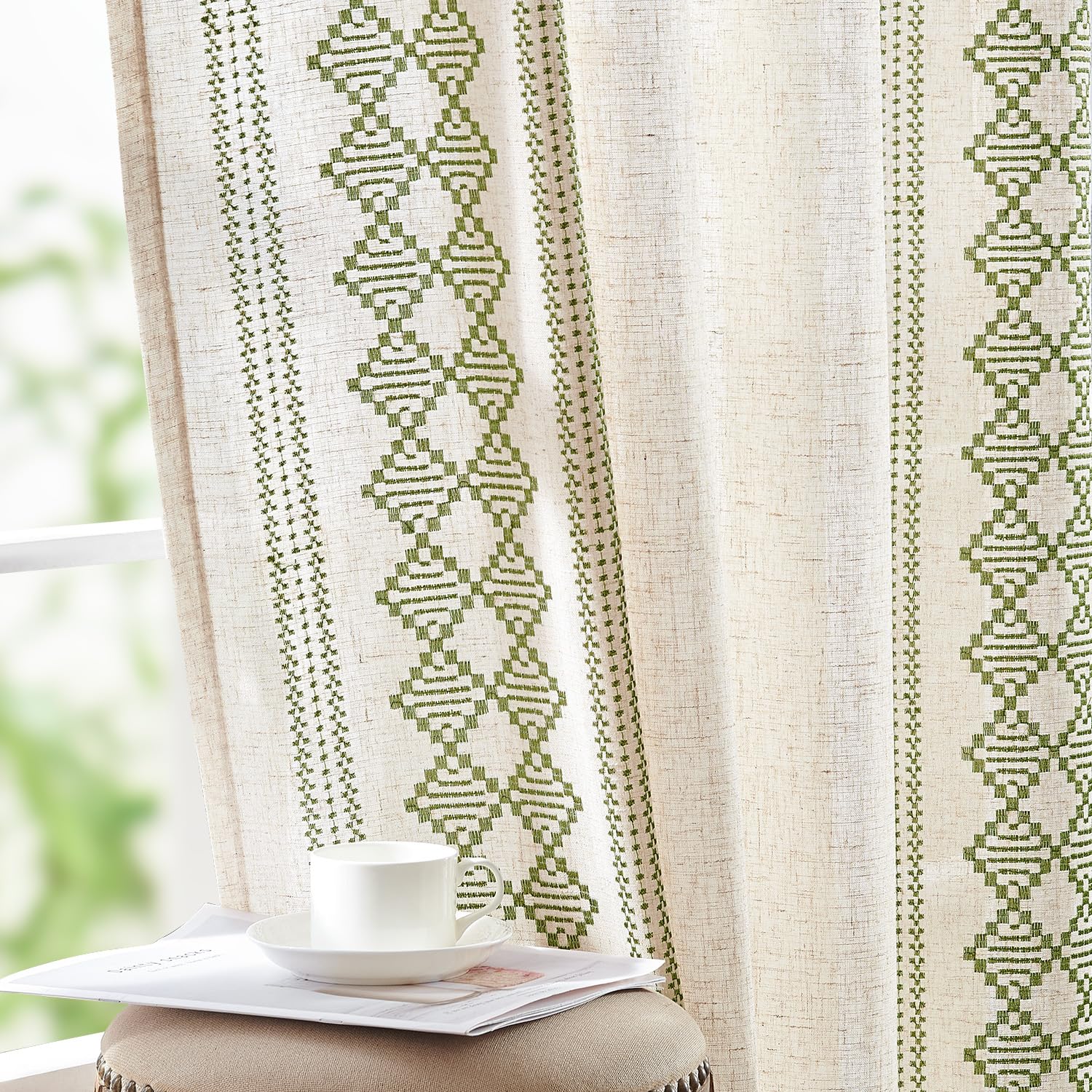 jinchan Embroidered Boho Curtains