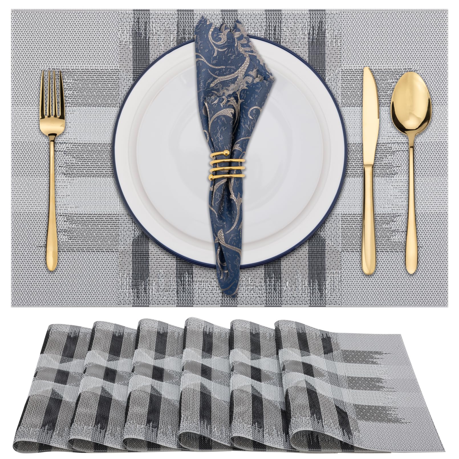 Winknowl Woven Vinyl Placemats Set of 8