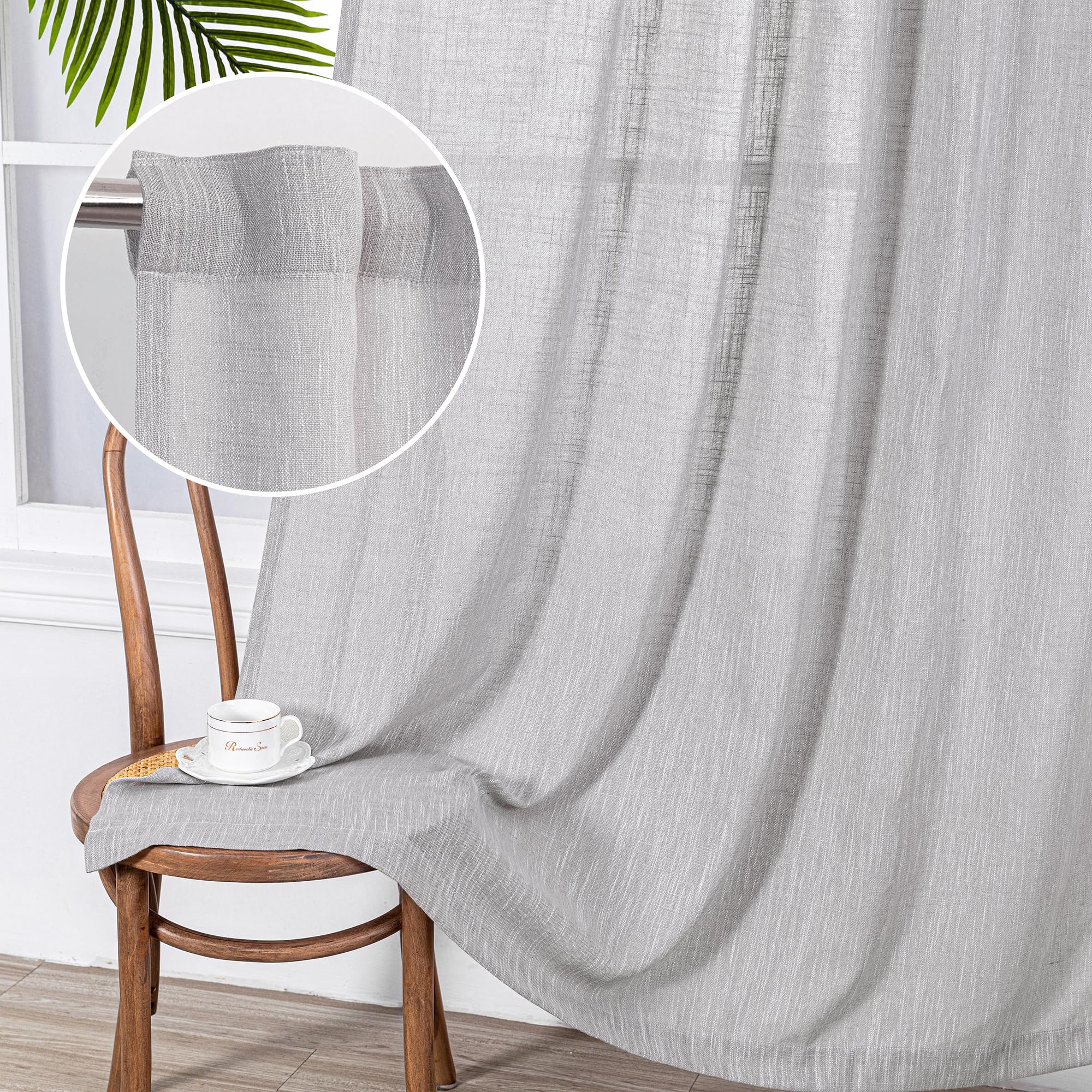 MYSKY HOME Semi Sheer Boho Curtains