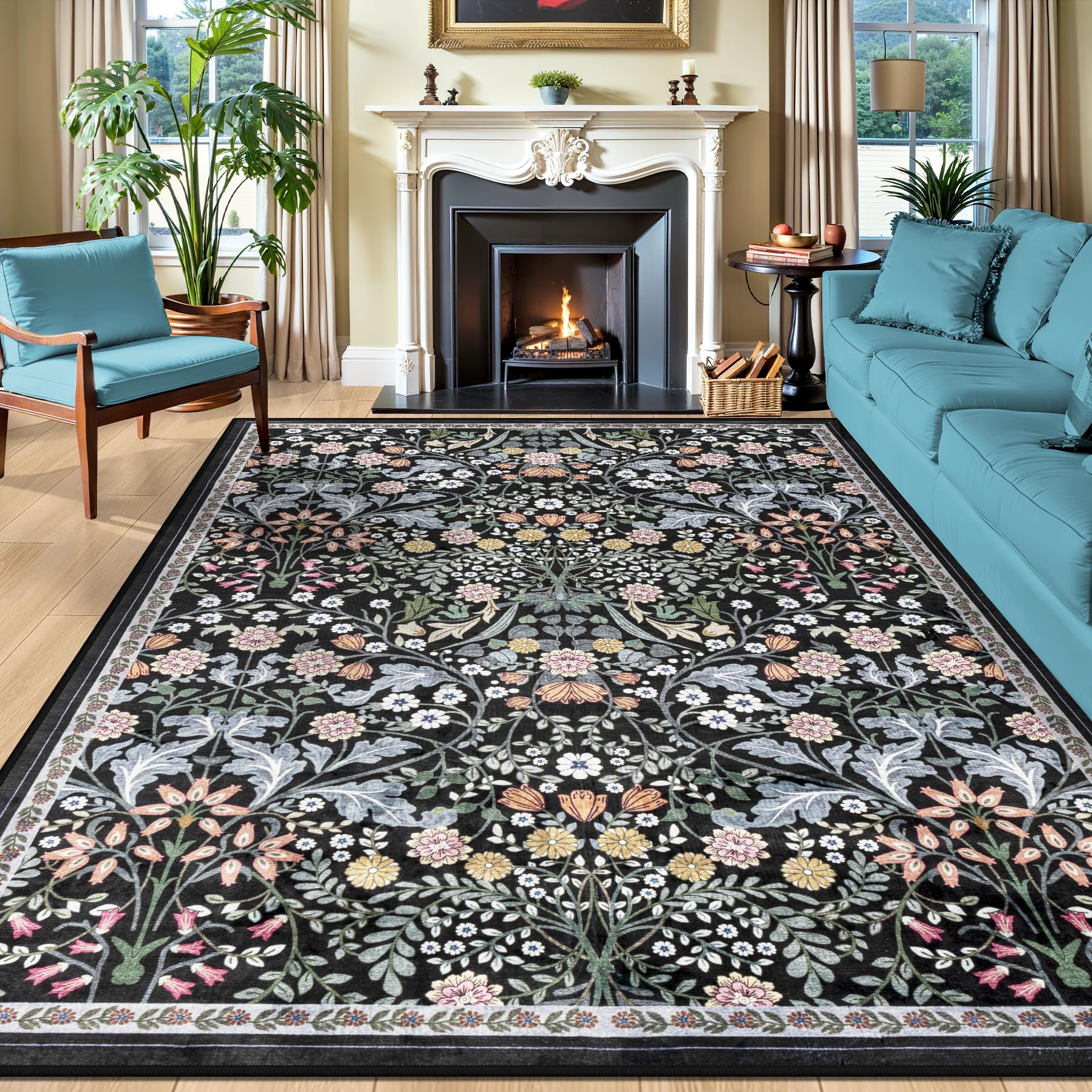 Vintage Boho Washable Area Rug