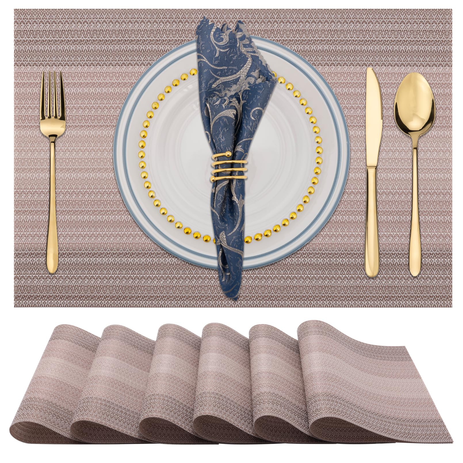 Winknowl Woven Vinyl Placemats Set of 8