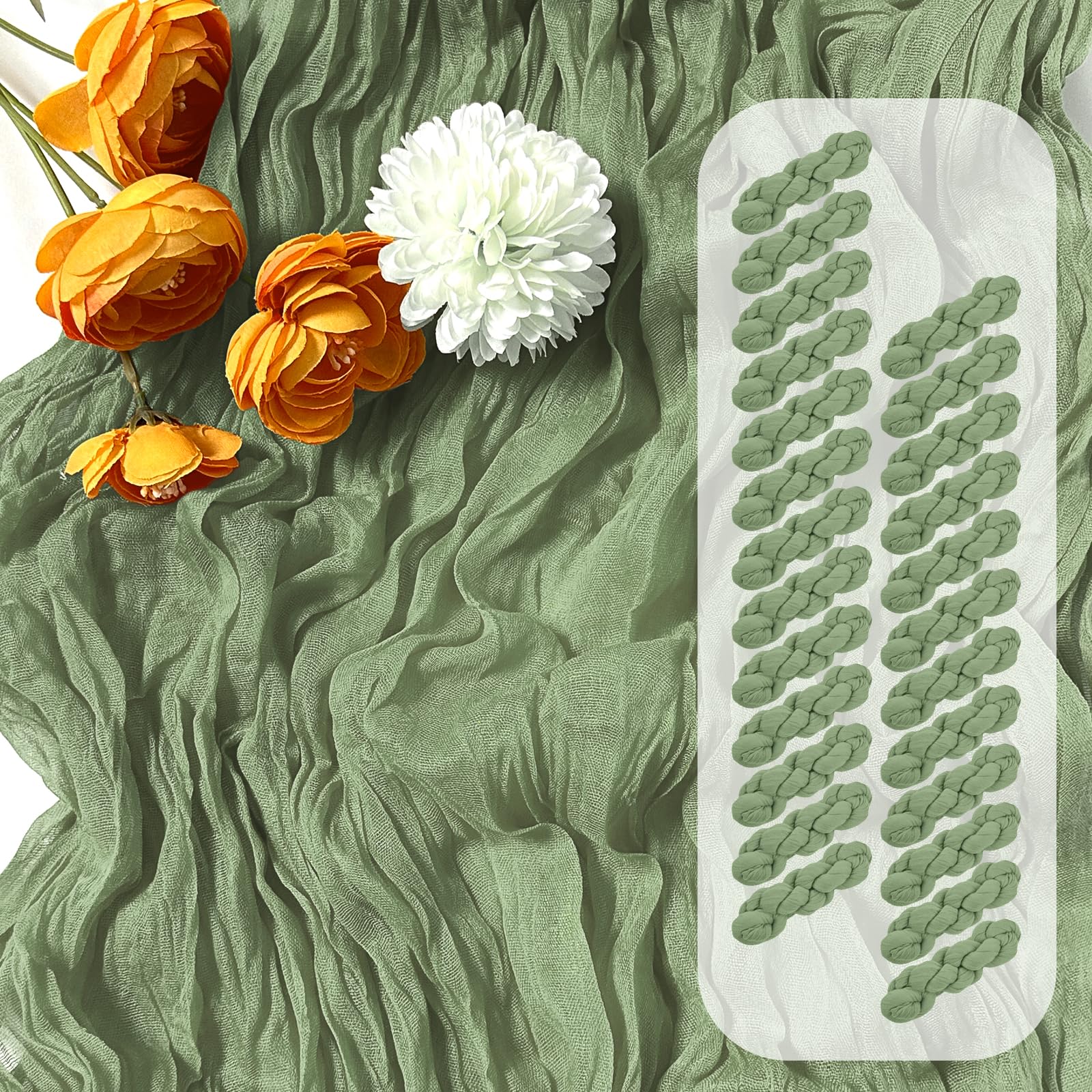 FANTEKE Cheesecloth Table Runner