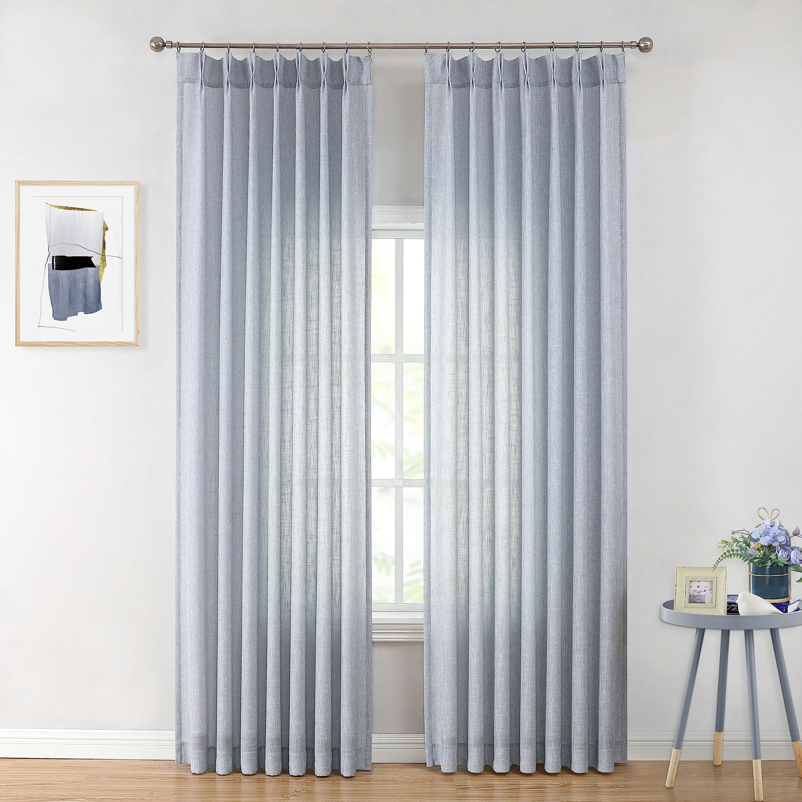Vision Home Pinch Pleated Sheer Curtains