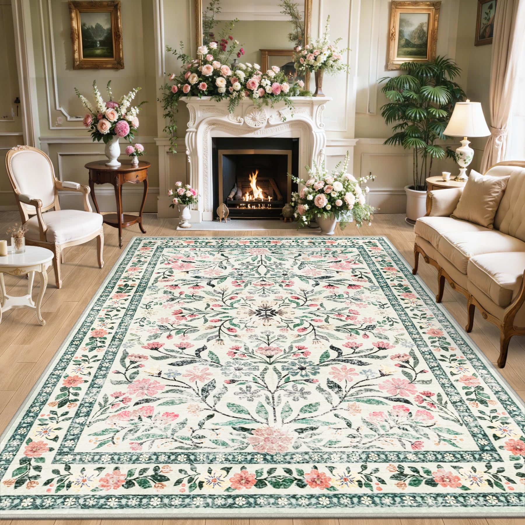 Vintage Boho Washable Area Rug