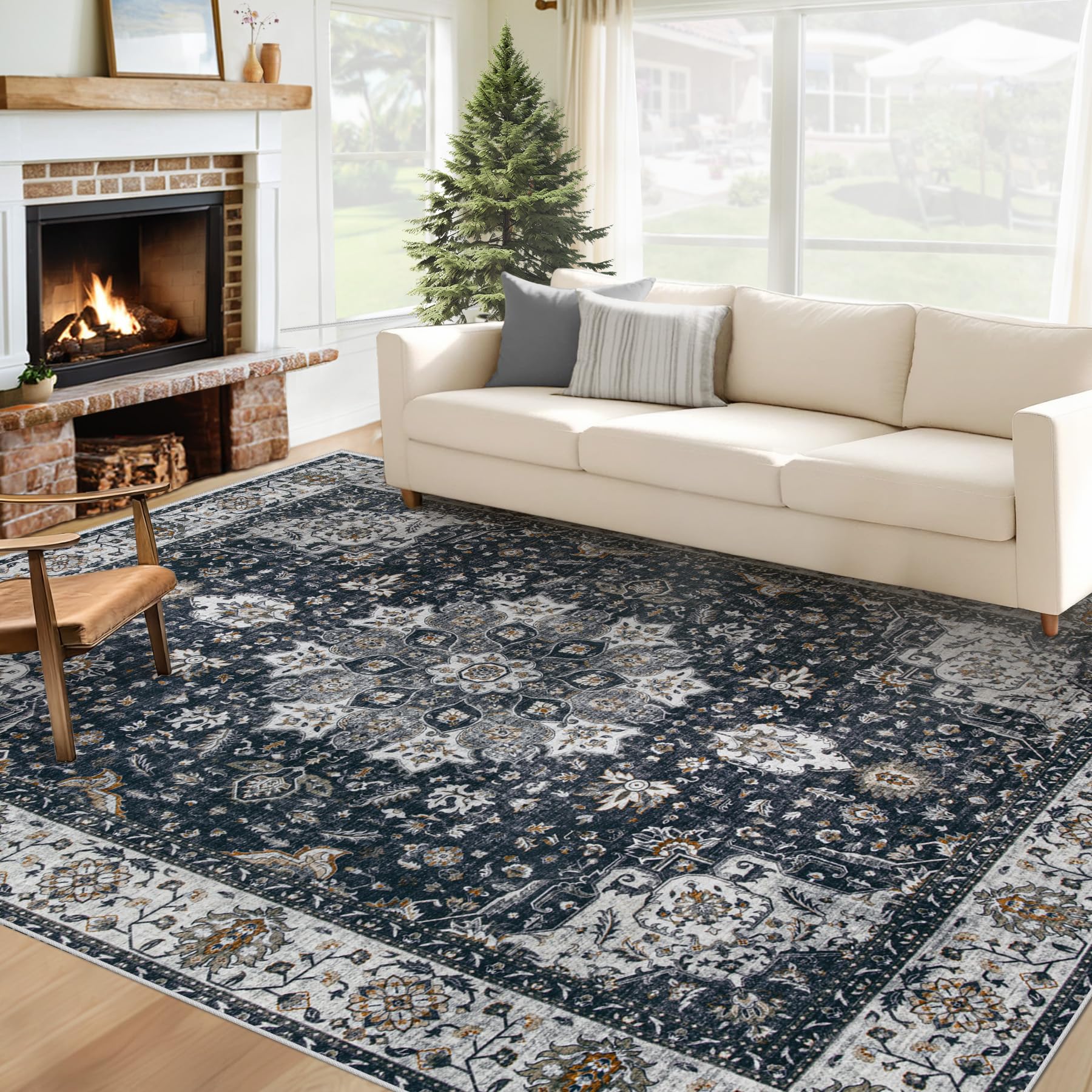 Vintage Boho Medallion Area Rug