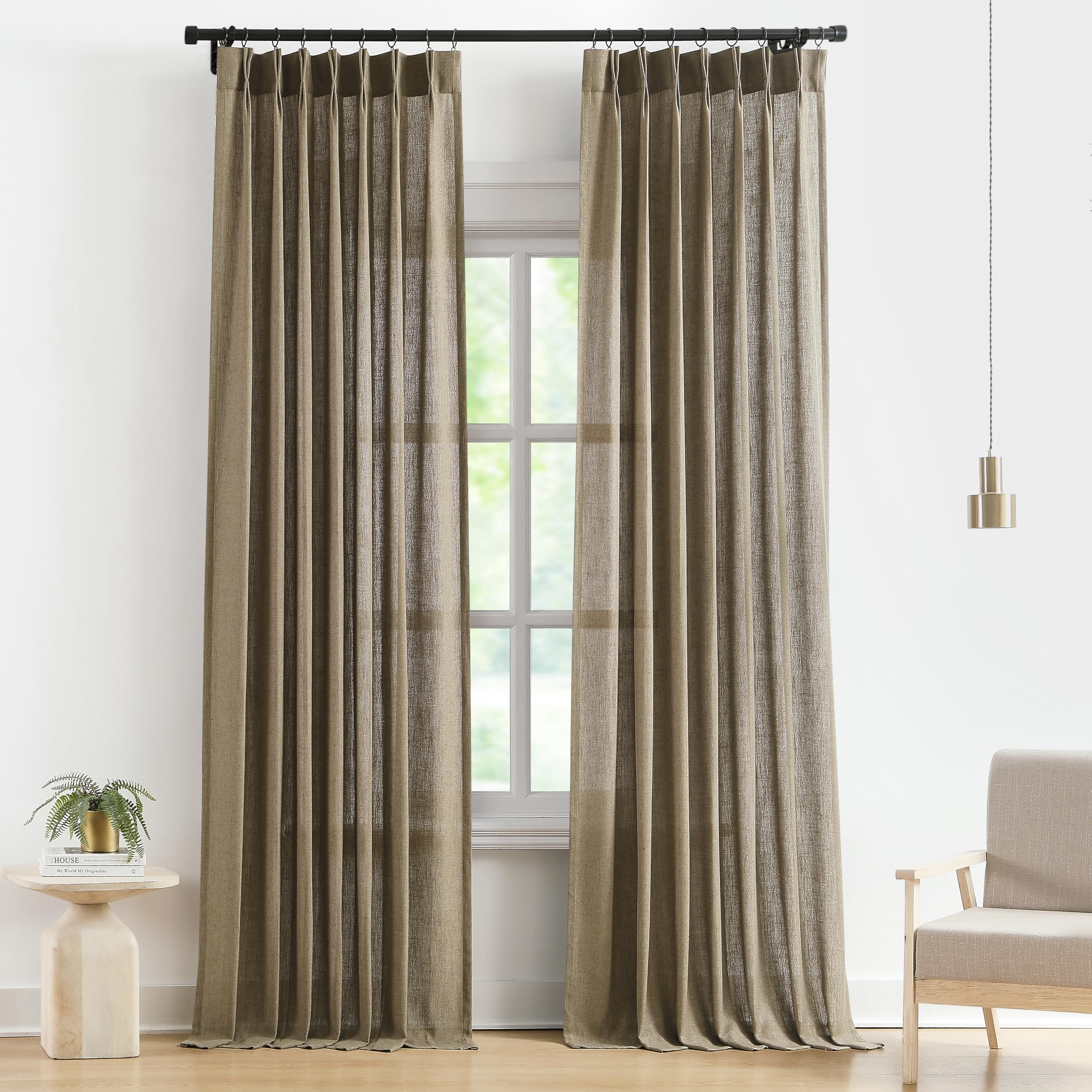 Vision Home Pinch Pleated Sheer Curtains