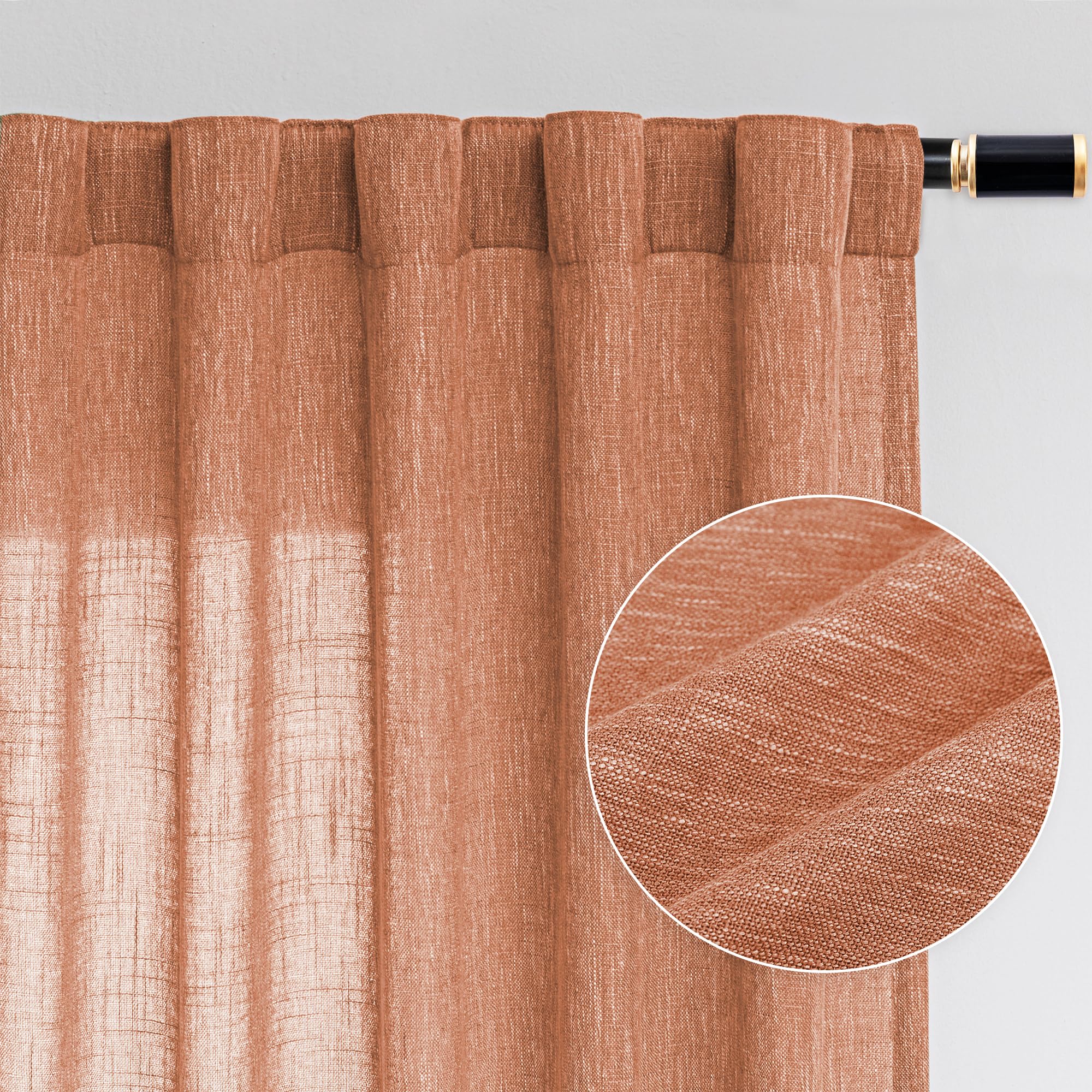 MYSKY HOME Semi Sheer Boho Curtains