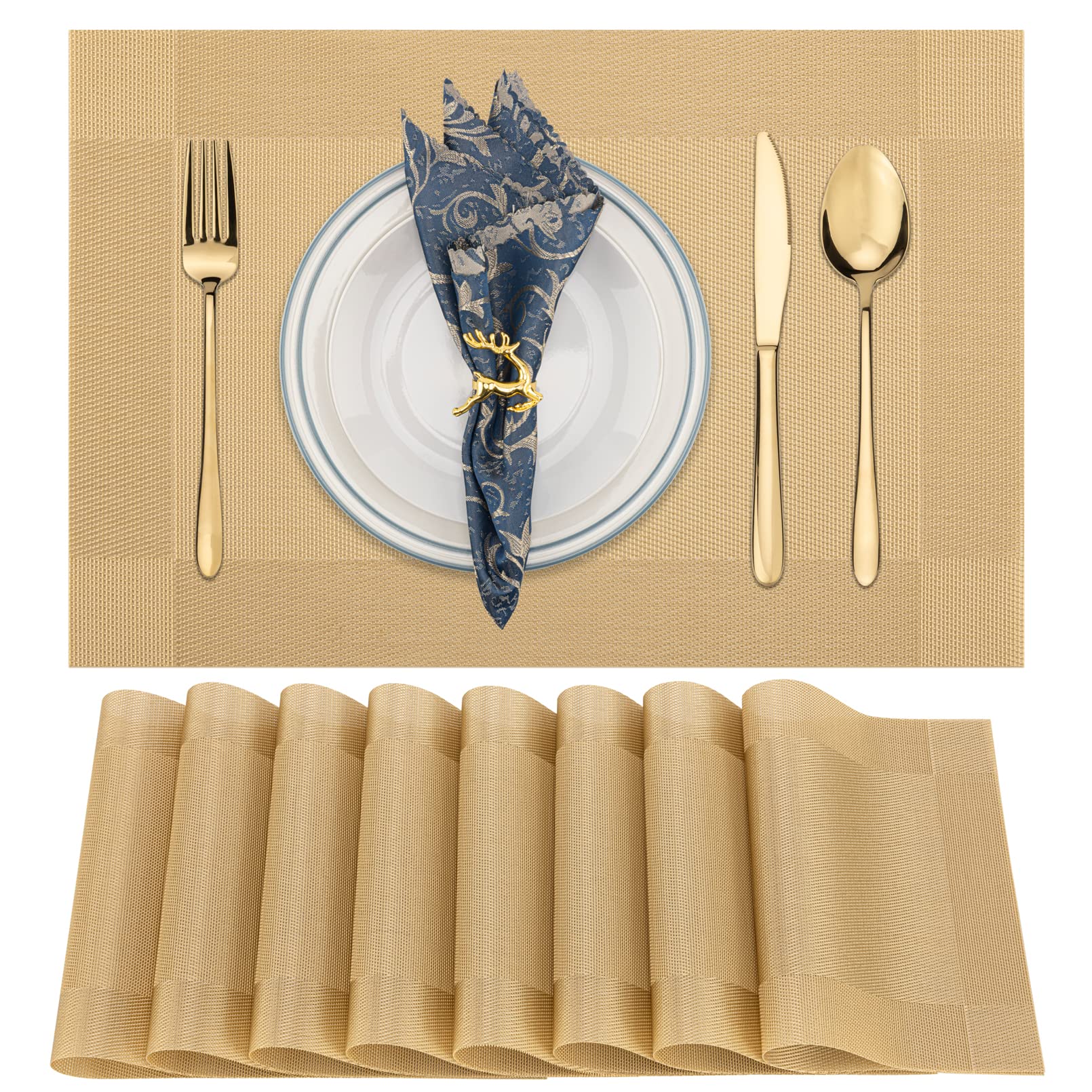 Winknowl Woven Vinyl Placemats Set of 8