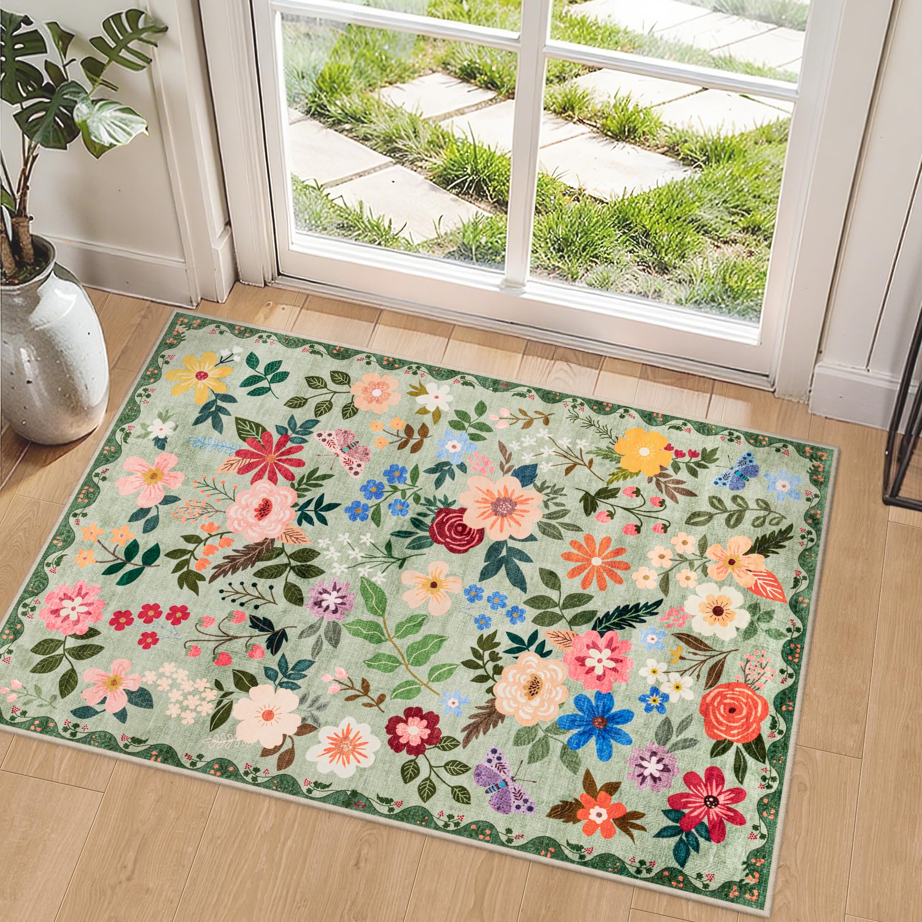 Vintage Boho Washable Area Rug
