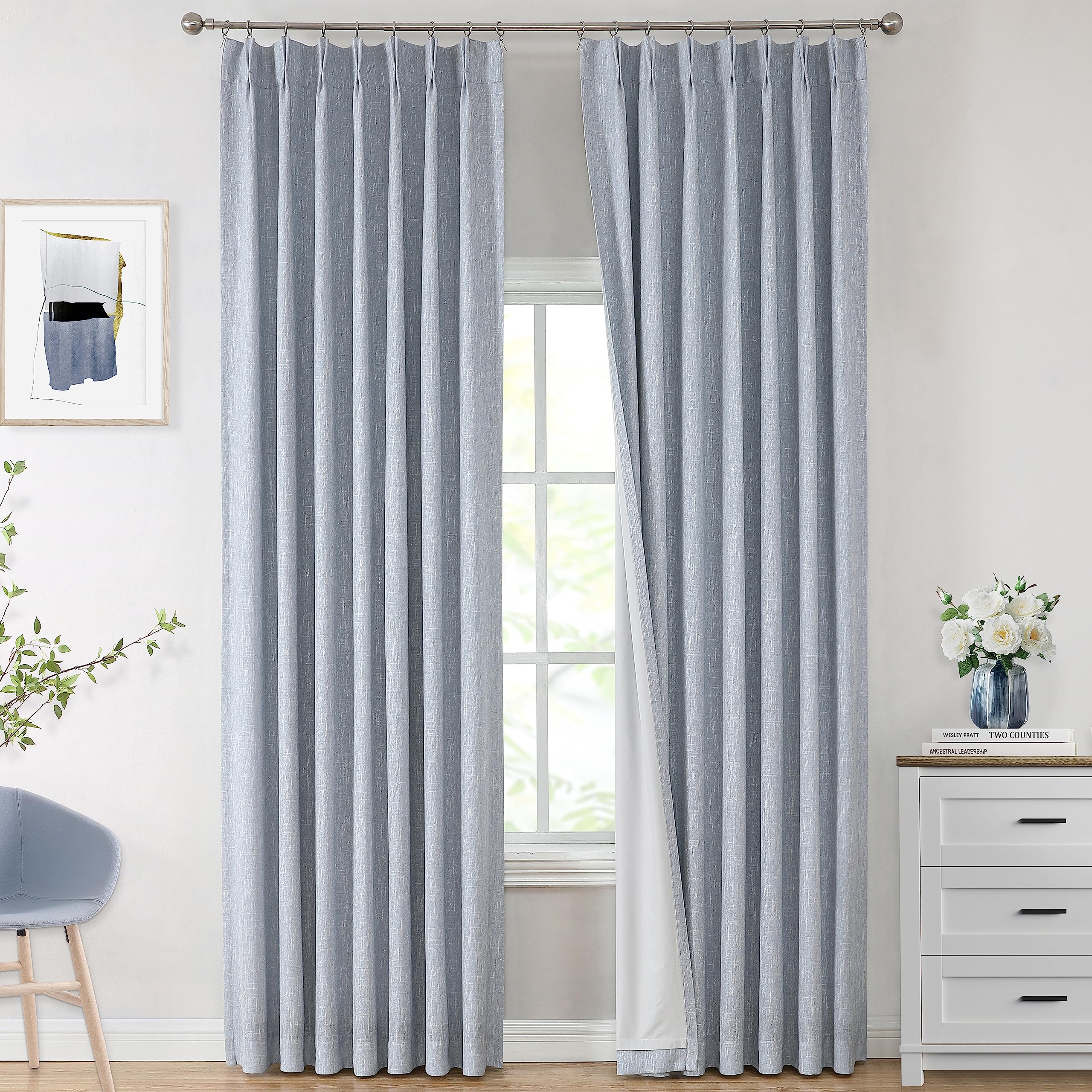 Vision Home Pinch Pleated Blackout Curtain 2 Panels
