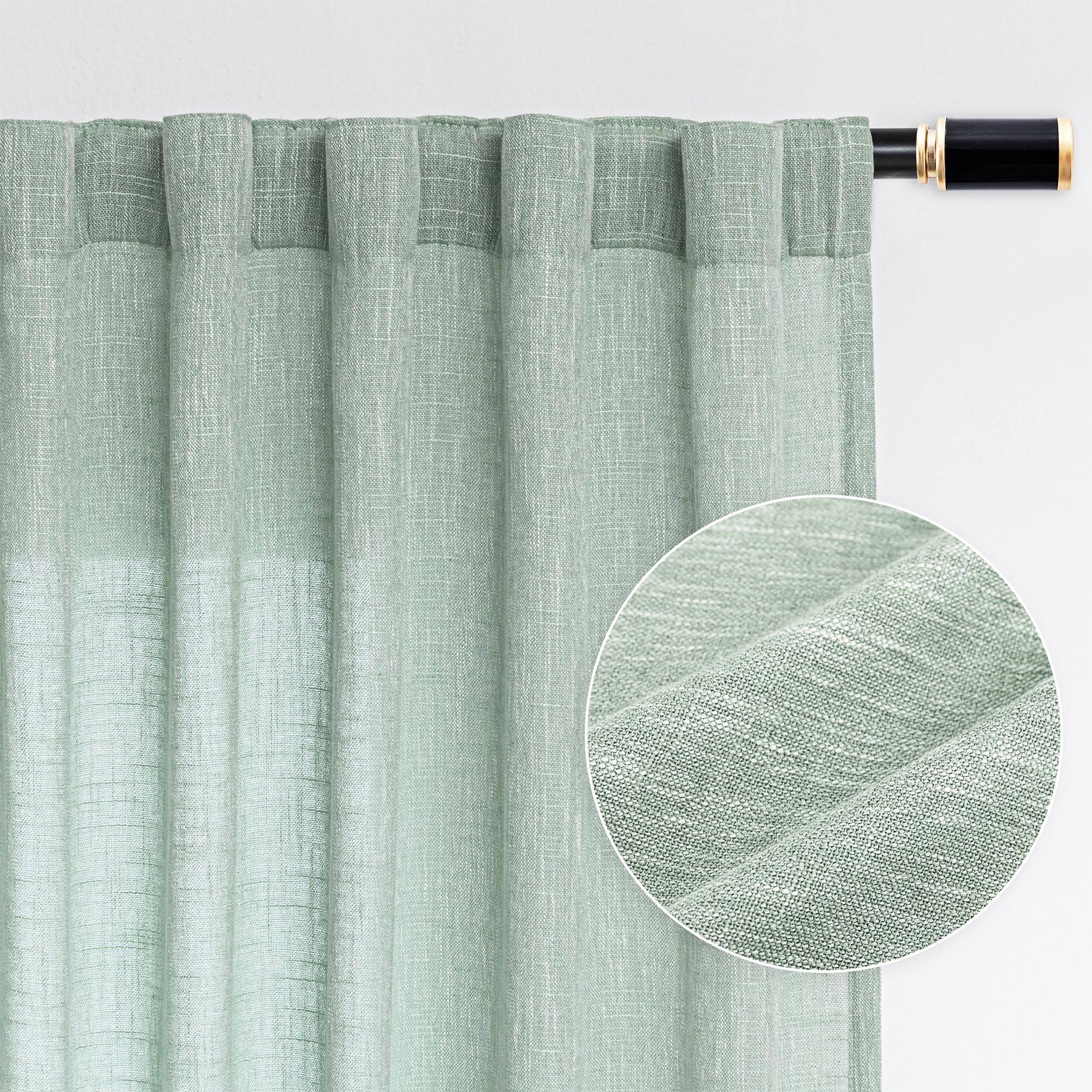 MYSKY HOME Semi Sheer Boho Curtains
