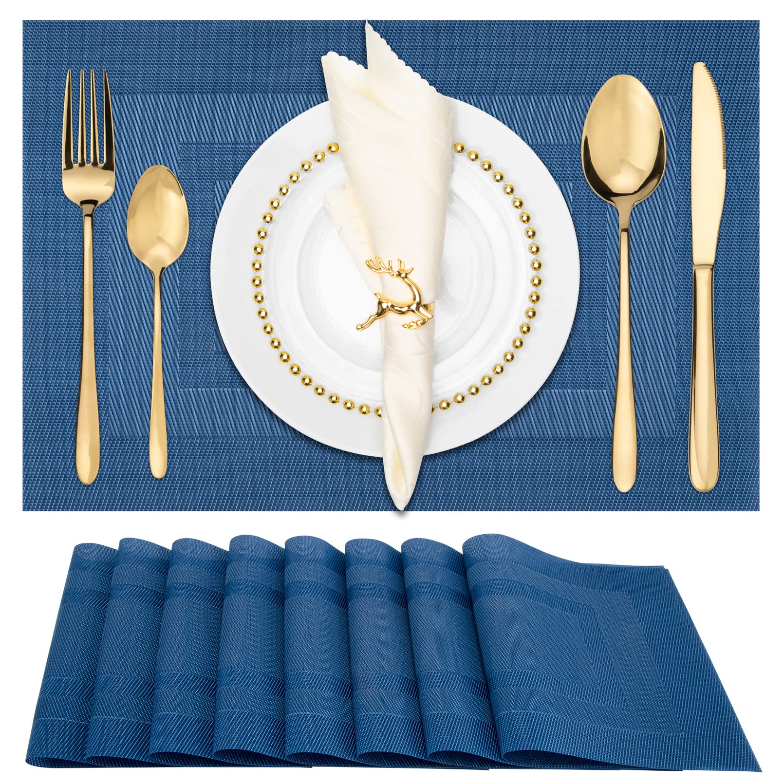 Winknowl Woven Vinyl Placemats Set of 8