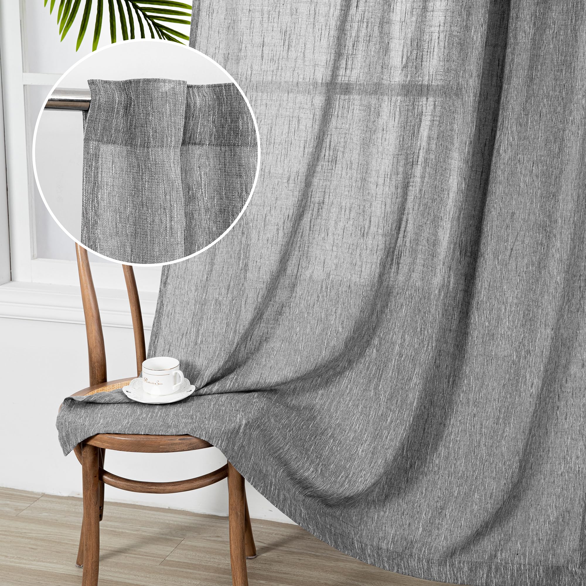 MYSKY HOME Semi Sheer Boho Curtains