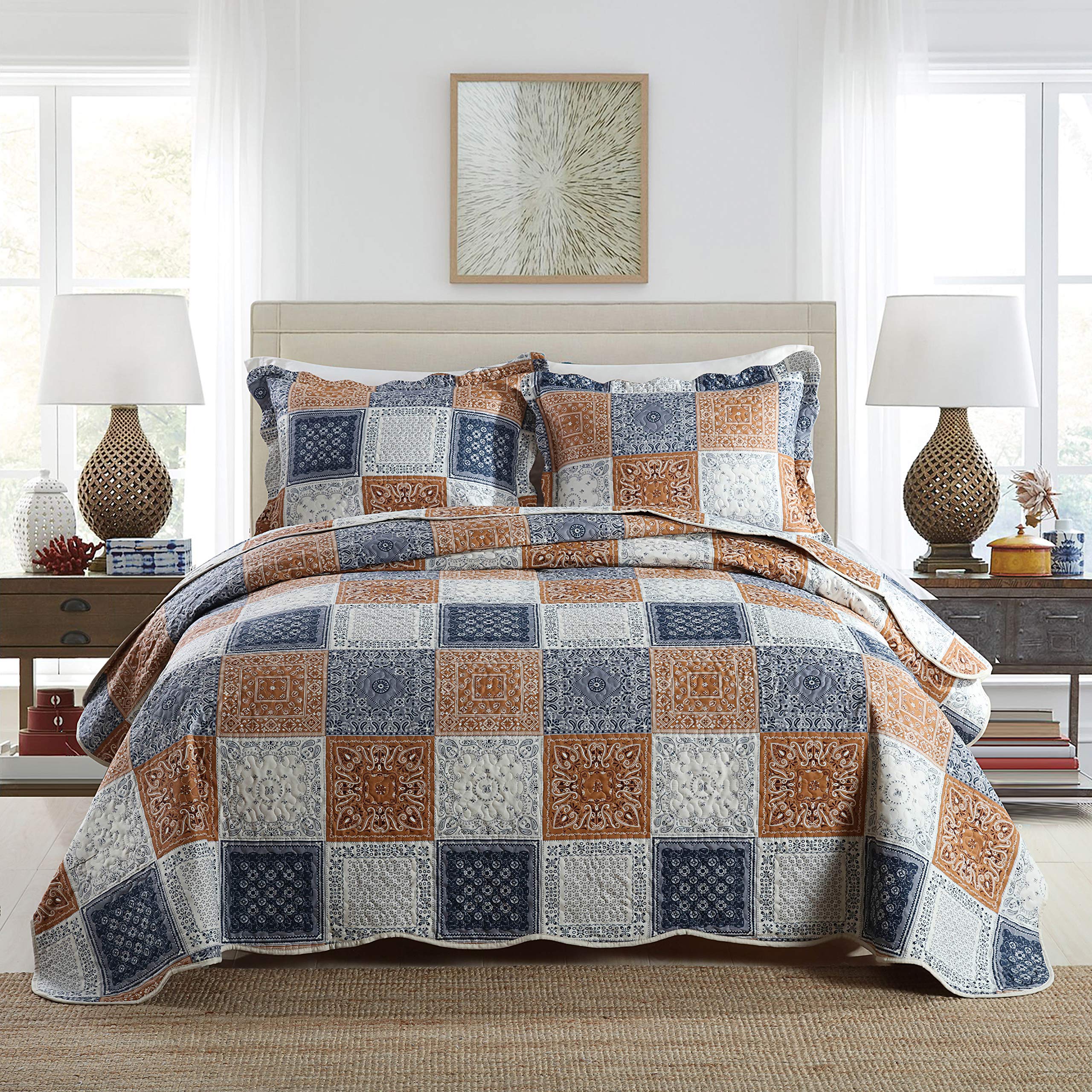 Travan Floral Quilt Set 3-Piece