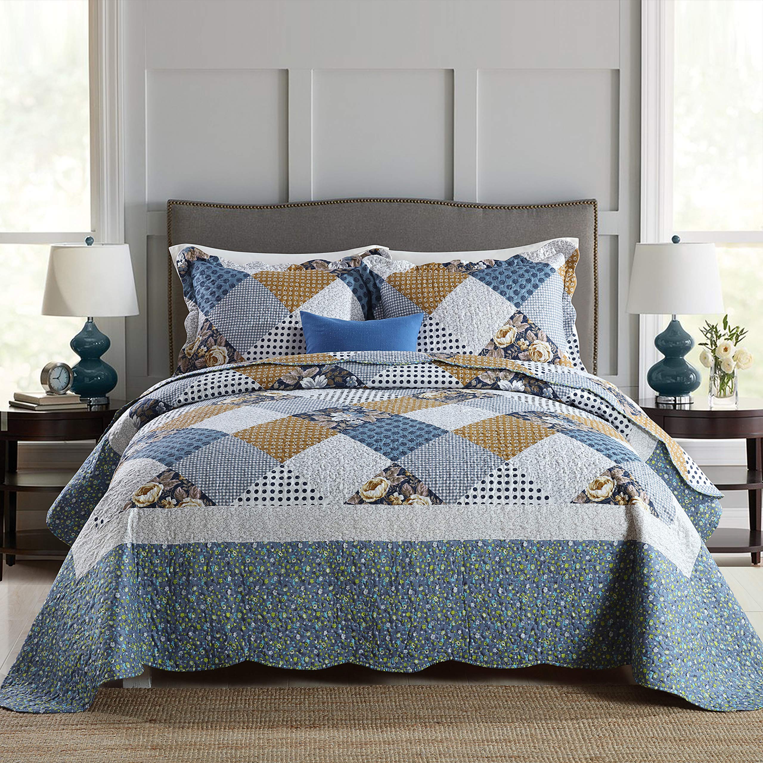 Travan Floral Quilt Set 3-Piece