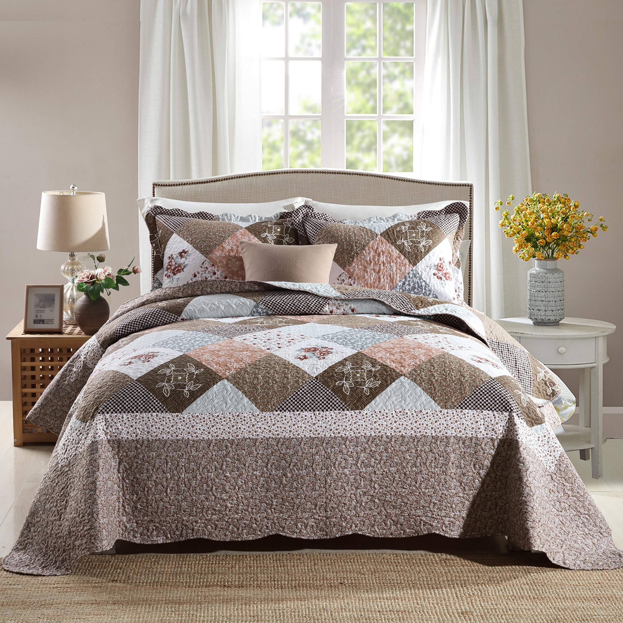 Travan Floral Quilt Set 3-Piece