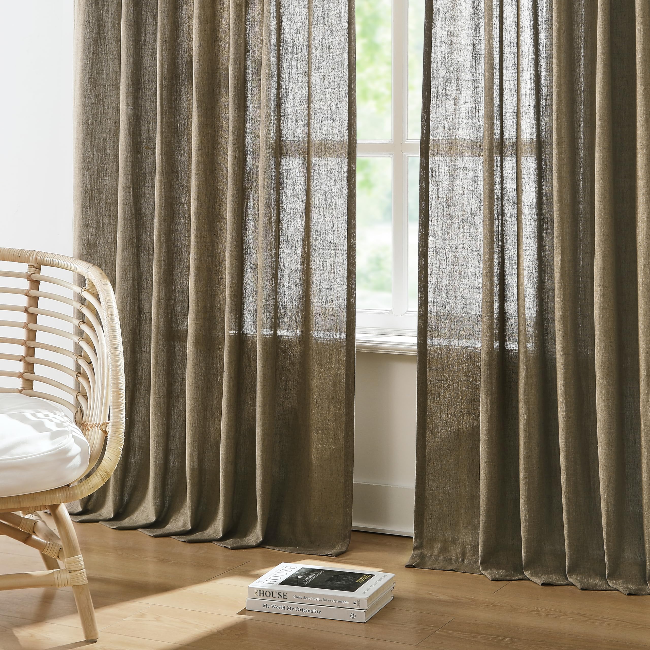 Vision Home Pinch Pleated Sheer Curtains