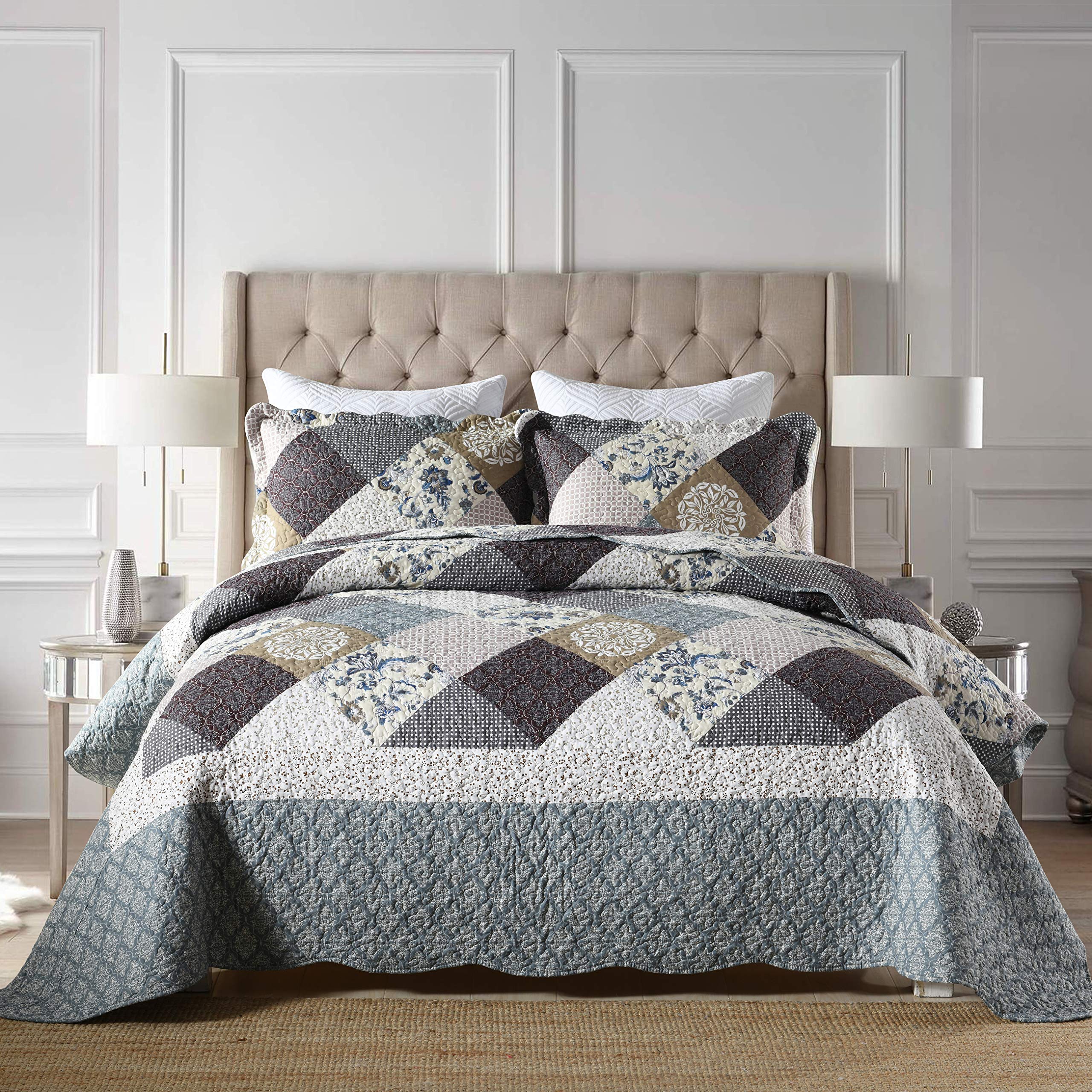Travan Floral Quilt Set 3-Piece